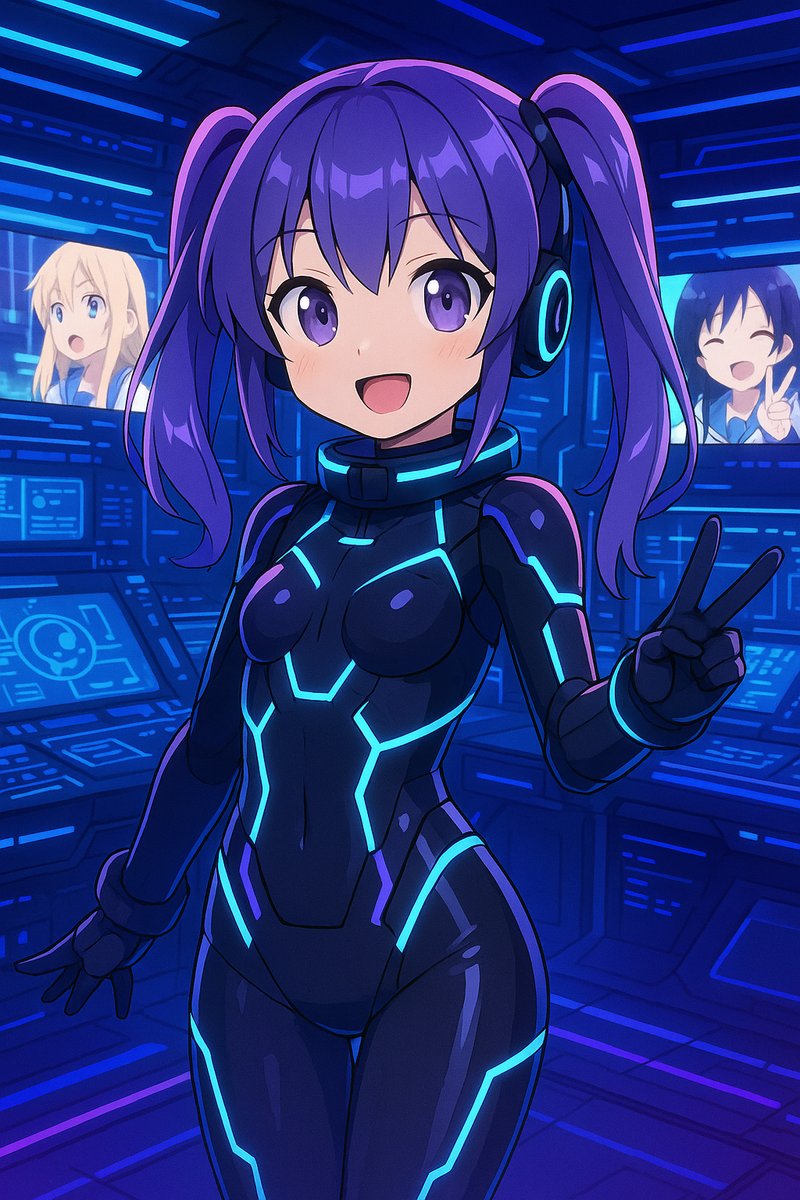 学生情侣赛博朋克动漫